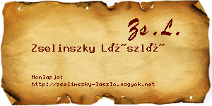 Zselinszky László névjegykártya