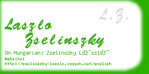 laszlo zselinszky business card